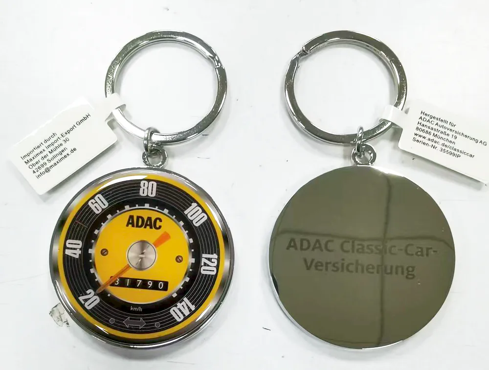 ADAC Tacho-Schlüsselanhänger aus Metallguss