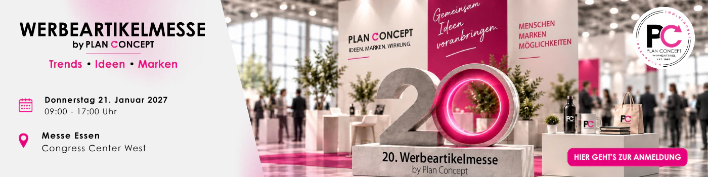 WERBEARTIKELMESSE BY PLAN CONCEPT am 21. Januar 2027 in der Messe Essen – Congress Center West