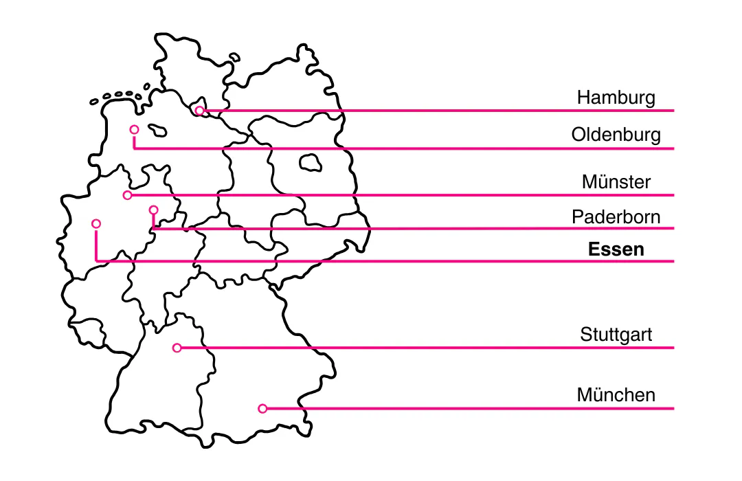 Karte der Standorte von Plan Concept